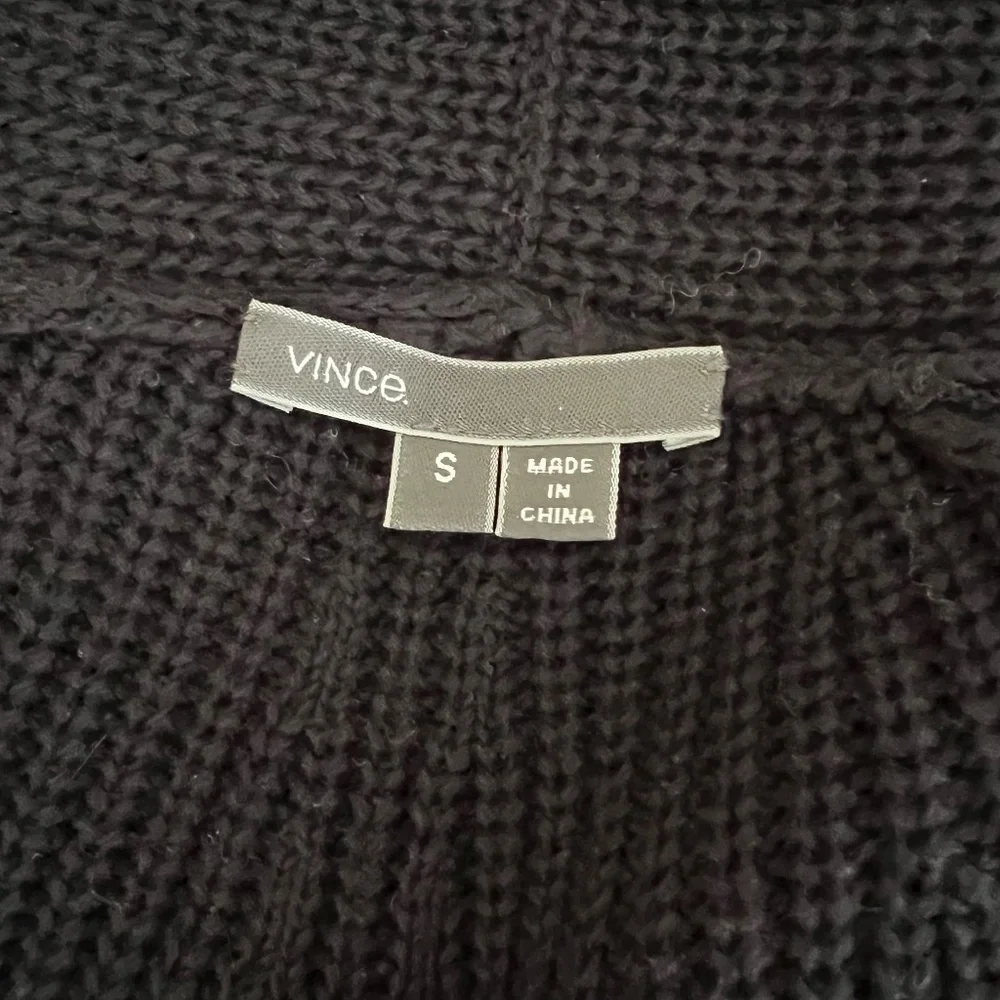 Vince navy blue shawl collar cotton cardigan - Picture 6 of 8